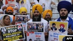وین کوور میں سکھوں کا مظاہرہ ۔فوٹو اے ایف پی