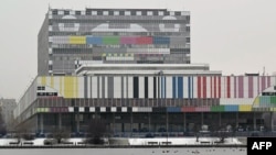 FILE - The headquarters of Russia's Channel One broadcaster, Nov. 27, 2024.