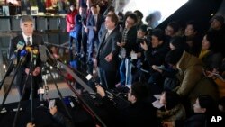 지난달 30일 중국 베이징에서 성 김 대북정책 특별대표가 기자회견을 가지고 있다. (자료사진)