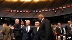 Засідання Контактної групи з оборони України у форматі “Рамштайн” у Брюсселі, 15 червня 2023 р. AP Photo/Virginia Mayo
