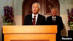Predsednik Norveškog Nobelovog komiteta Torbjorn Jagland prilikom objavljivanja dobitnika ovogodišnje Nobelove nagrade za mir