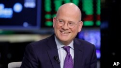 General Electric Chairman & CEO John Flannery is interviewed on the floor of the New York Stock Exchange, June 26, 2018. General Electric said it will shed its health care business and its majority stake in oil services company Baker Hughes over the next few years.