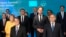 FILE - European Union and Western Balkans leaders stand during a group photo at the EU-Western Balkans summit, at the Brdo Congress Center in Kranj, Slovenia, Oct. 6, 2021.