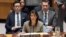 Nikki Haley, U.S. ambassador to the United Nations, speaks during a Security Council meeting on North Korea's latest missile launch, Nov. 29, 2017, at United Nations headquarters in New York.