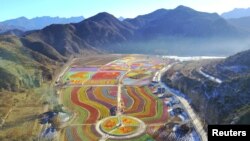 Windmills in tourism spot in Beijing, China