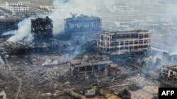 نمایی از کارخانه‌ای که در آن انفجار صورت گرفته