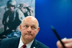 U.S. Federal Aviation Administration administrator Steve Dickson speaks to journalists at the Dubai Airshow in Dubai, United Arab Emirates, Nov. 20, 2019.