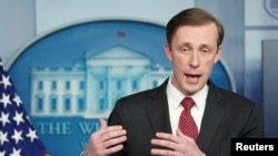 제이크 설리번 백악관 국가안보보좌관이 브리핑하고 있다. (자료사진)