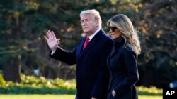 Presidente Donald Trump e primeira-dama Melania Trump, . 23 dezembro 2020