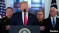 Presiden AS Trump sebut “tidak ada satu pun orang Amerika” jadi korban serangan Iran (08/01).