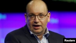 The Washington Post's Tehran bureau chief Jason Rezaian delivers remarks at the grand opening of the Washington Post newsroom in Washington, Jan. 28, 2016. 