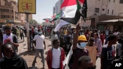 Une manifestation dans les rues de Khartoum, au Soudan, le 21 février 2022.