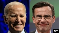 조 바이든 미국 대통령(왼쪽)과 울프 크리스테르손 스웨덴 총리