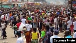 FILE - Protesters in the Democratic Republic of Congo.