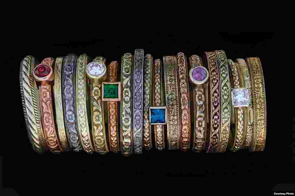 In reproducing these old designs, Kohl has revived a centuries-old technique for jewelry-making, called die strike or die roll. (Courtesy Hugo Kohl)