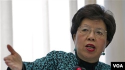 Margaret Chan, Direktur Jenderal WHO (Foto: dok). Chan dalam sambutannya pada pembukaan Konvensi Kerangka Kerja Pengendalian Rokok di Seoul, Senin (112/11), mengatakan bahwa kesepakatan internasional baru ini akan memberi dunia peraturan-peraturan sistematis dalam perdagangan rokok gelap internasional.