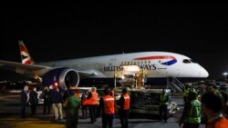 Arrival of the first batch of Russia's Sputnik V coronavirus disease (COVID-19) vaccine, in Mexico City