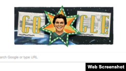 A screenshot of the Google Doodle honoring the 110th birthday of Mary Ross.