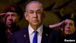 Израелскиот премиер Бенјамин Нетанјаху присуствуваше на церемонијата на положување венци по повод Денот на сеќавањето на Холокаустот во Ерусалим