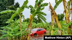 Des inondations, près de Eagle Street à la Nouvelle-Orléans, le mercredi 10 juillet 2019. (Photo AP / Matthew Hinton)