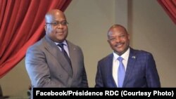 Présidence Félix Tshisekedi ya RDC na mokokani wa ye ya Burundi Pierre Nkurunziza na bokutani na Bujumbura, le 14 juin 2019. (Facebook RDC)