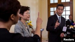 Pemimpin eksekutif Hong Kong Leung Chun-ying di Gedung Pemerintah. (Foto: Dok)