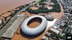 Beira Rio stadium is flooded after heavy rain in Porto Alegre, Rio Grande do Sul state, Brazil, May 7, 2024.