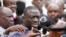 Kizza Besigye of the Forum for Democratic Change speaks to the media, Oct. 4, 2016. According to attorney Ladislaus Rwakafuzi, Uganda's main opposition leader was prevented was meeting Rwakafuzi, November 16, 2016. 