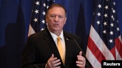 美国国务卿蓬佩奥出席74届联大期间在纽约举行记者会 （2019年9月26日）