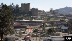 FILE - The city of Mbabane, Eswatini, is seen on July 3, 2021, following days of violent pro-democracy protests. 