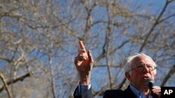 Democratic presidential candidate Sen. Bernie Sanders, I-Vt., speaks during a campaign event at the University of Nevada, Feb. 18, 2020, in Las Vegas. 