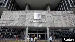 FILE - The headquarters building of Brazilian state oil company Petrobras in Rio de Janeiro.