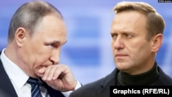 Олексій Навальний (праворуч) став найгучнішим критиком президента Володимира Путіна (ліворуч)