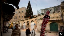 La vieil ville de Jerusalem Old City la veille de Noël, le 21 décembre 2017. 