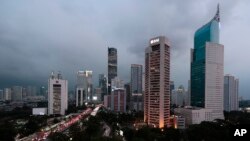 29일 인도네시아 자카르타의 상업지구. 
