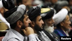 Members of the Afghan legislature are seen at the parliament in Kabul (file photo).