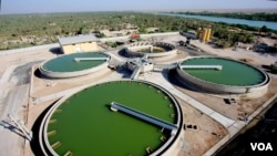 نمایی از تصفیه‌خانه فاضلاب در غرب تهران