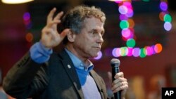 FILE - U.S. Sen. Sherrod Brown, Democrat-Ohio, speaks during an event at a brewery, in Henderson, Nevada, Feb. 23, 2019.