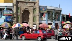 Pusat kota Khotan di wilayah otonom Xinjiang Uigur.