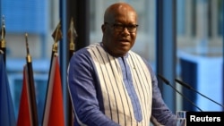 Le président du Burkina Faso, Roch Marc Christian Kaboré, au Sommet du G20 sur l'investissement à Berlin en Allemagne, le 19 novembre 2019.