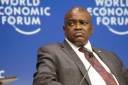 Botswana's president Mokgweetsi Masisi attends the World Economic Forum Africa meeting at the Cape Town International Convention Centre, Sept. 4, 2019, in Cape Town.