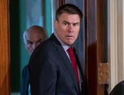 FILE - Mike Dubke, former White House communications director, in the White House in Washington, April 20, 2017.