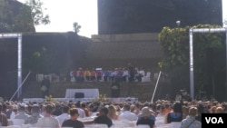 Upacara peringatan 10 tahun peristiwa bom Bali di Garuda Wisnu Kencana, Jimbaran, Bali. (VOA/Muliarta)