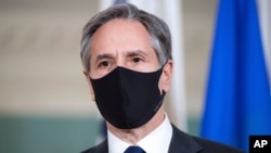 Secretary of State Antony Blinken speaks Aug. 5, 2021, at the State Department in Washington.