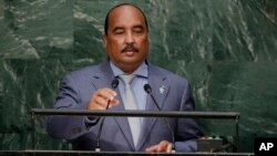 Le président mauritanien Mohamed Ould Abdel Aziz au siège des Nations unies, New York, 26 septembre 2015,. 