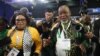 African National Congress Deputy Secretary-General Nomvula Mokonyane, left, arrives with ANC Chairperson Gwede Mantashe at the Independent Electoral Commission National Results Center in Midrand, South Africa, on June 1, 2024. The ANC lost is parliamentary majority.