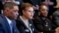 From left, Congressional Black Caucus Chairman Rep. Cedric Richmond, D-La., Rep. Karen Bass, D-Calif., Rep. Gwen Moore, D-Wis., and other members of the Congressional Black Caucus meet with President Donald Trump in the Cabinet Room of the White House, March 22, 2017. 