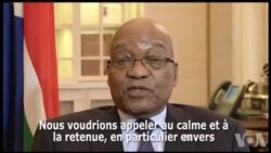 Réactions de Jacob Zuma sur la crise au Zimbabwe (vidéo)
