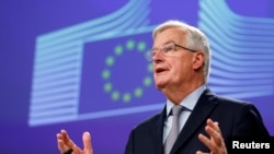 Perunding Uni Eropa Michel Barnier di markas besar Komisi UNi Eropa di Brussels,Belgia, 20 Desember 2017. (Foto: dok).