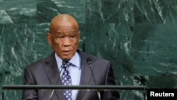 Le Premier ministre du Lesotho, Thomas Thabane, au siège de l'ONU à New York, le 22 septembre 2017.